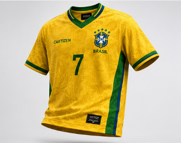 Limited edition Brazil x Cartizen World Cup tshirt celebrating football's greatest